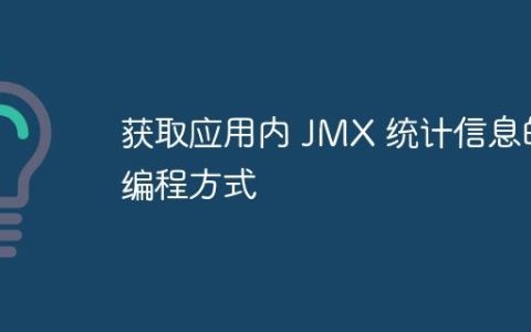 获取应用内 JMX 统计信息的编程方式