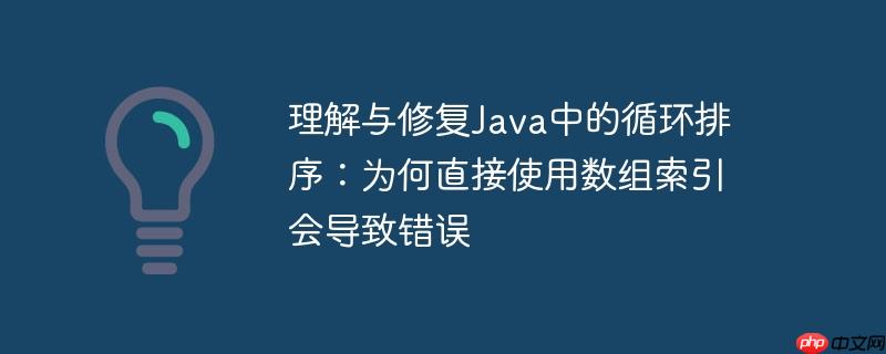 理解与修复java中的循环排序:为何直接使用数组索引会导致错误