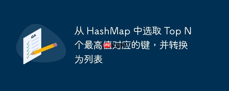 从 hashmap 中选取 top n 个最高值对应的键,并转换为列表
