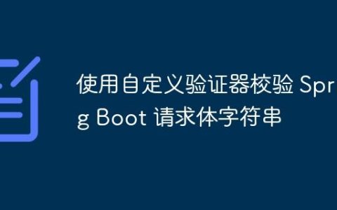 使用自定义验证器校验 Spring Boot 请求体字符串