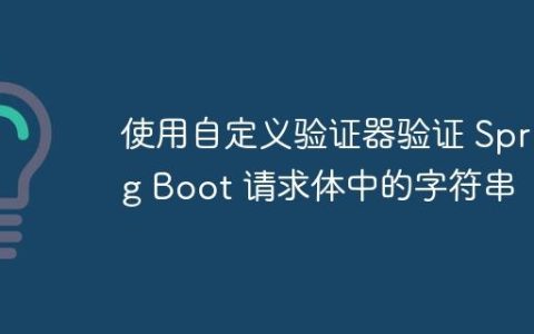 使用自定义验证器验证 Spring Boot 请求体中的字符串