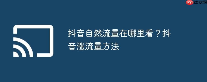 抖音自然流量在哪里看?抖音涨流量方法