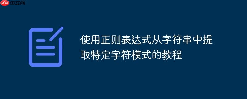 使用正则表达式从字符串中提取特定字符模式的教程