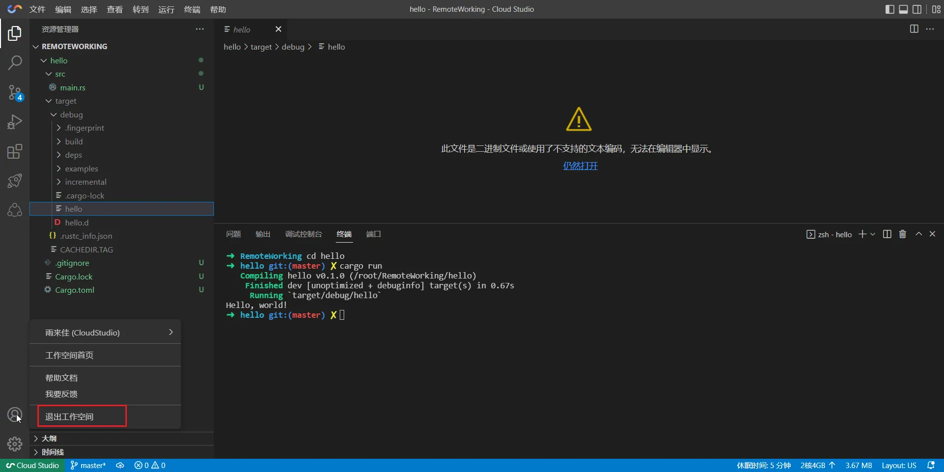 【玩转 Cloud Studio】以 Rust 为例定制自己的开发环境
