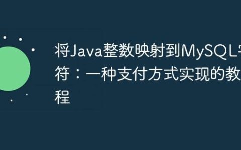 将Java整数映射到MySQL字符：一种支付方式实现的教程