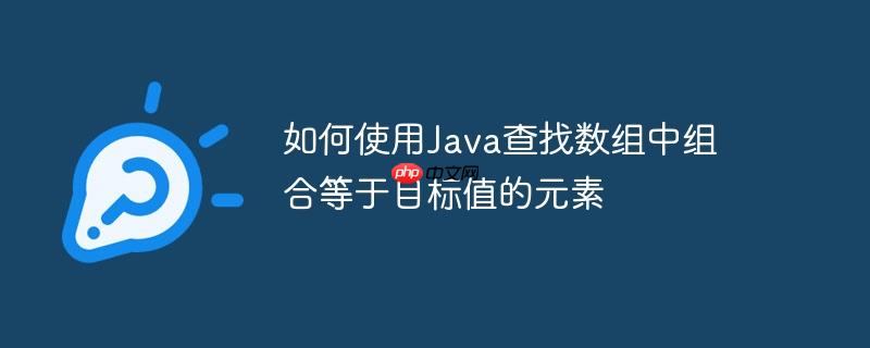 如何使用java查找数组中组合等于目标值的元素