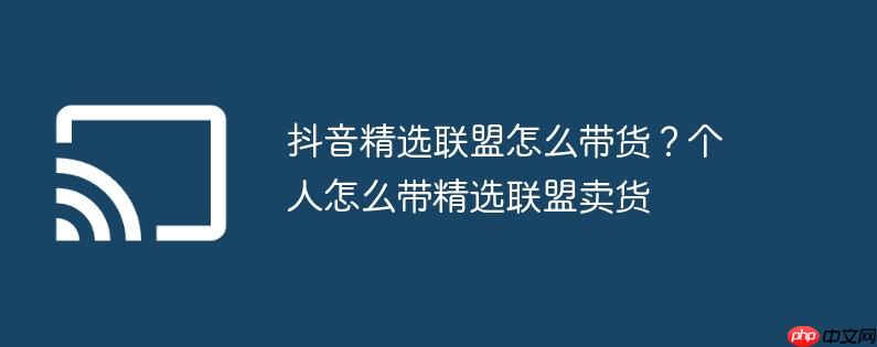 抖音精选联盟怎么带货?个人怎么带精选联盟卖货