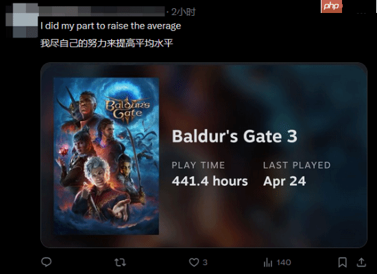 发行总监透露《博德之门3》游玩时长中位数：高达62小时55分！