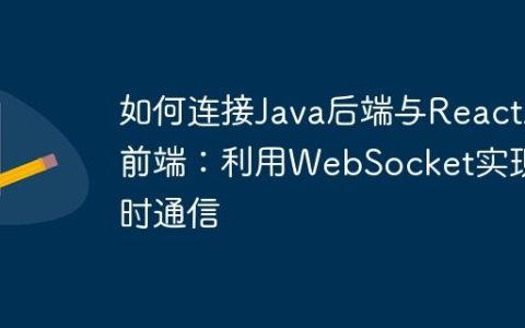 如何连接Java后端与ReactJS前端：利用WebSocket实现实时通信