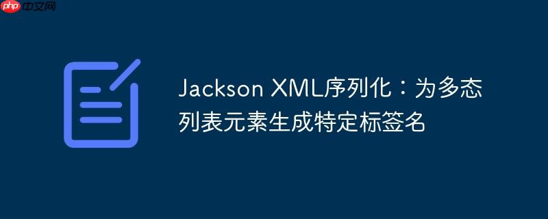 Jackson XML序列化:为多态列表元素生成特定标签名