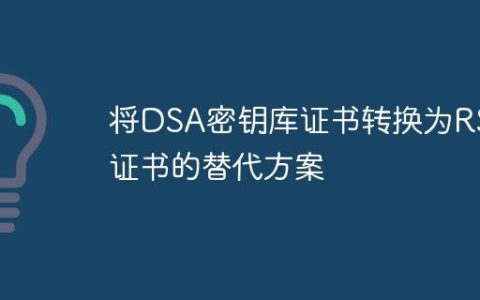 将DSA密钥库证书转换为RSA证书的替代方案
