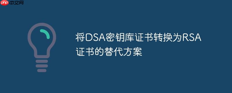 将dsa密钥库证书转换为rsa证书的替代方案