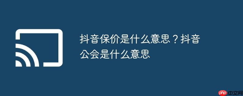 抖音保价是什么意思?抖音公会是什么意思