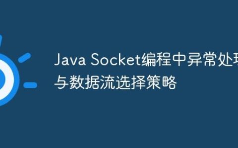 Java Socket编程中异常处理与数据流选择策略