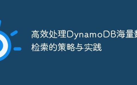 高效处理DynamoDB海量数据检索的策略与实践