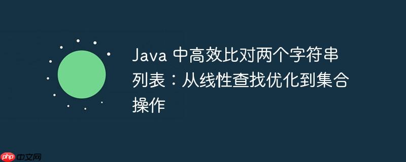 Java 中高效比对两个字符串列表：从线性查找优化到集合操作