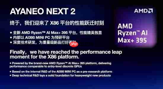 AYANEO官宣NEXT 2掌机项目:锐龙AI Max+395处理器+内置电池