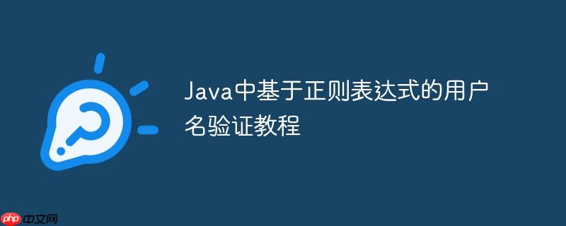 Java中基于正则表达式的用户名验证教程