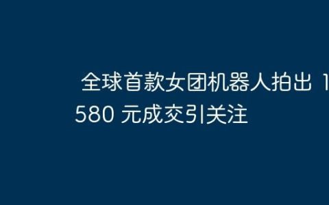 全球首款女团机器人拍出 10580 元成交引关注