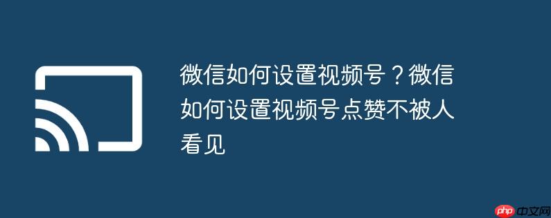 微信如何设置视频号?微信如何设置视频号点赞不被人看见