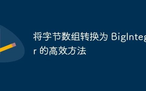 将字节数组转换为 BigInteger 的高效方法