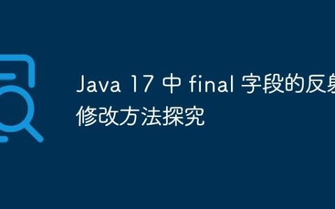 Java 17 中 final 字段的反射修改方法探究