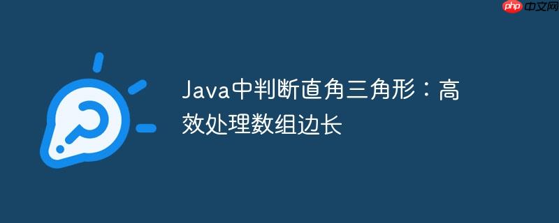 java中判断直角三角形:高效处理数组边长