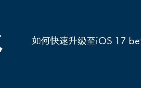 如何快速升级至iOS 17 beta