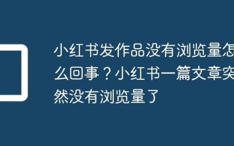 小红书发作品没有浏览量怎么回事？小红书一篇文章突然没有浏览量了