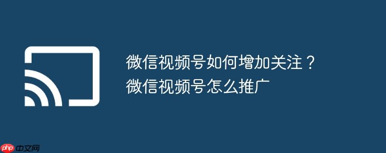 微信视频号如何增加关注?微信视频号怎么推广