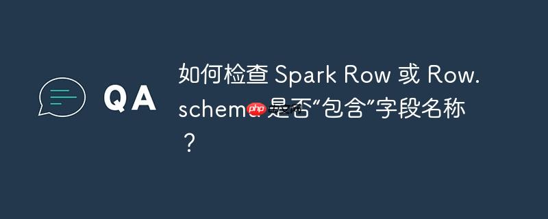 如何检查 spark row 或 row.schema 是否“包含”字段名称？
