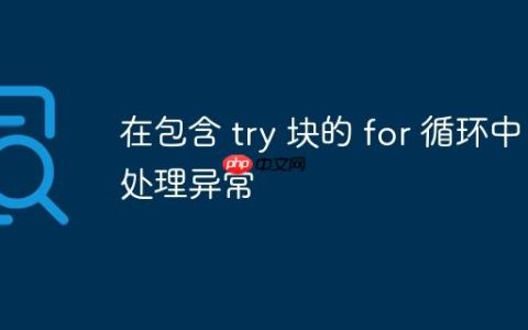 在包含 try 块的 for 循环中处理异常