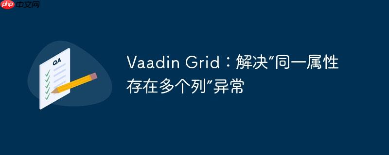 Vaadin Grid:解决“同一属性存在多个列”异常
