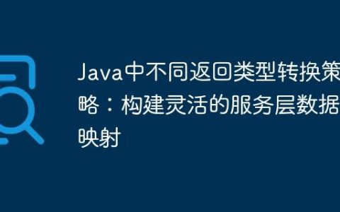 Java中不同返回类型转换策略：构建灵活的服务层数据映射