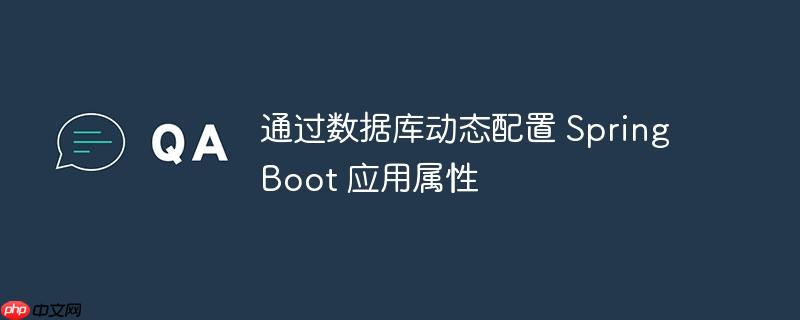通过数据库动态配置 spring boot 应用属性