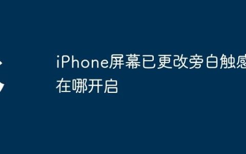 iPhone屏幕已更改旁白触感在哪开启