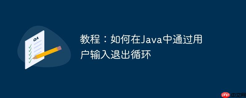 教程:如何在java中通过用户输入退出循环