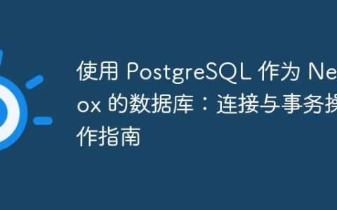 使用 PostgreSQL 作为 Netbox 的数据库：连接与事务操作指南