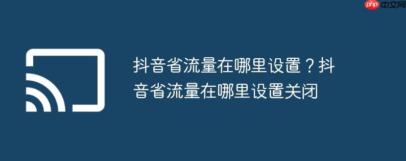 抖音省流量在哪里设置?抖音省流量在哪里设置关闭