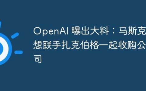 OpenAI 曝出大料：马斯克曾想联手扎克伯格一起收购公司