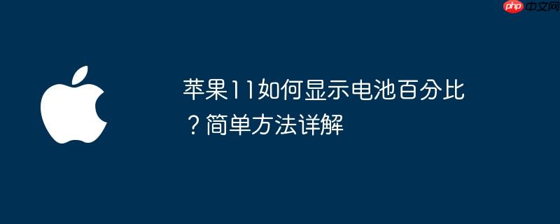 苹果11如何显示电池百分比?简单方法详解
