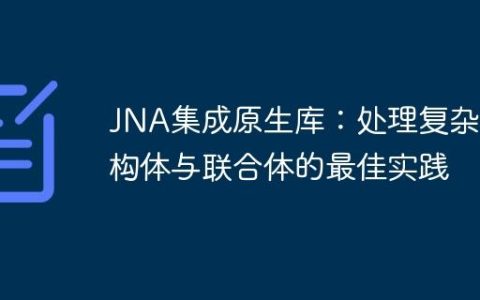 JNA集成原生库：处理复杂结构体与联合体的最佳实践