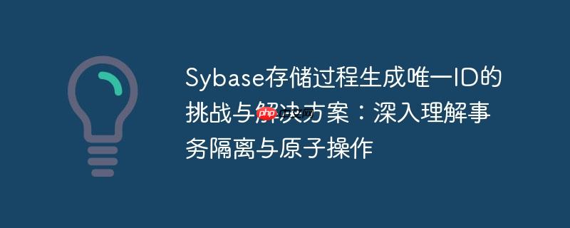 Sybase存储过程生成唯一ID的挑战与解决方案:深入理解事务隔离与原子操作