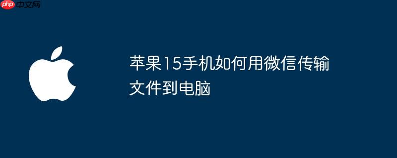 苹果15手机如何用微信传输文件到电脑