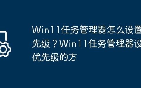 Win11任务管理器怎么设置优先级？Win11任务管理器设置优先级的方