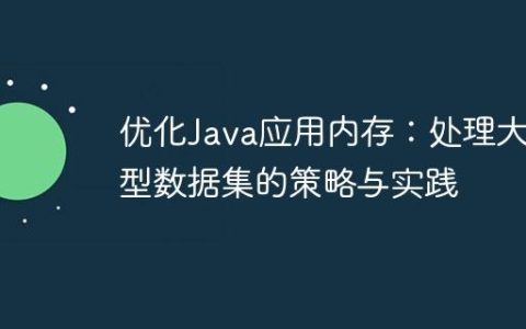 优化Java应用内存：处理大型数据集的策略与实践