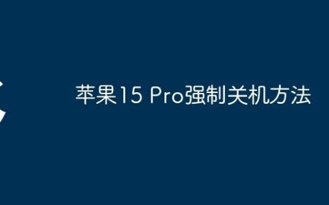苹果15 Pro强制关机方法
