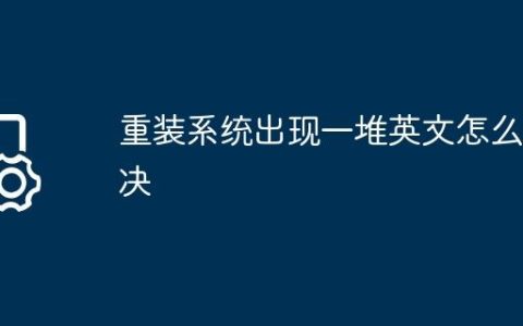 重装系统出现一堆英文怎么解决