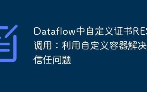 Dataflow中自定义证书REST调用：利用自定义容器解决信任问题