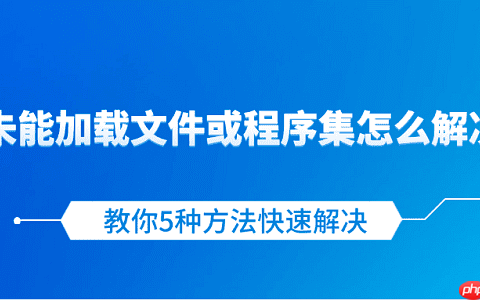 未能加载文件或程序集怎么解决 教你5种方法快速解决